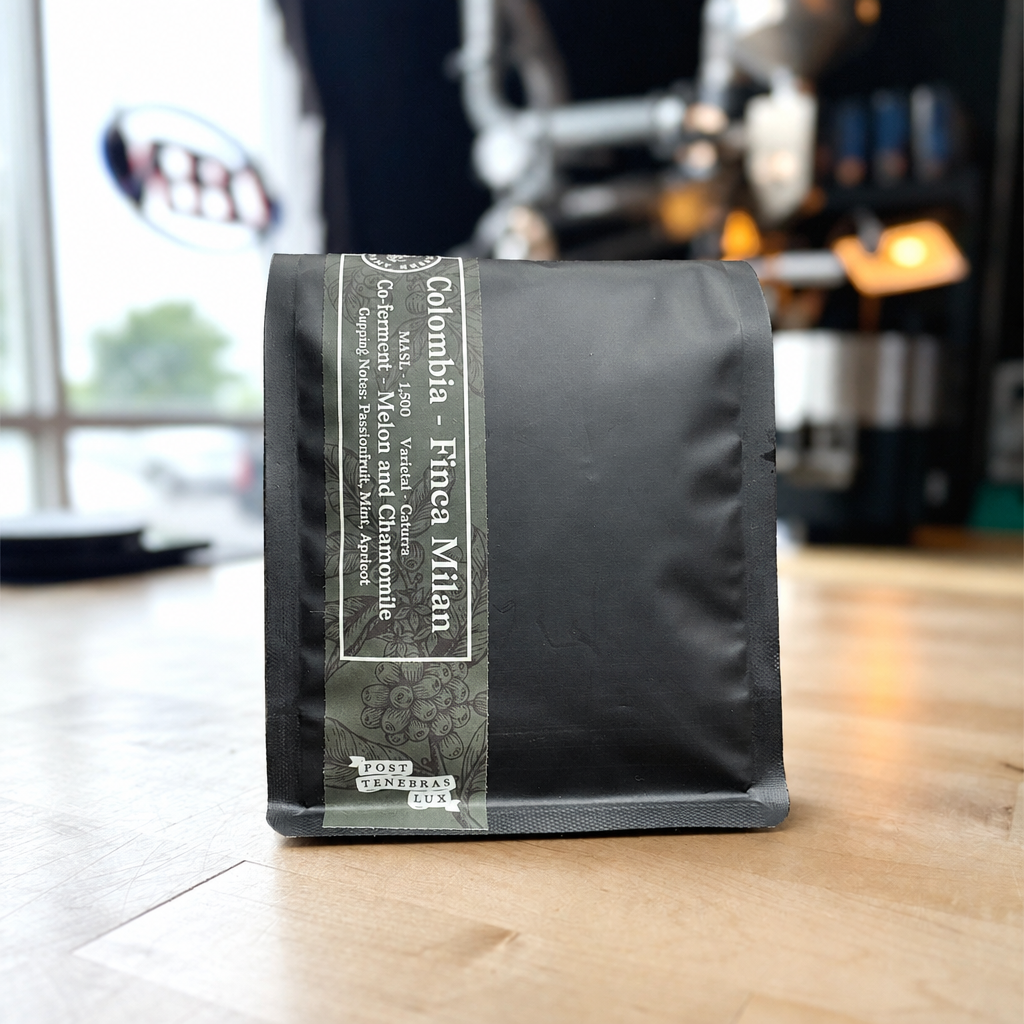 Original Finca Milan bag composited into the café background